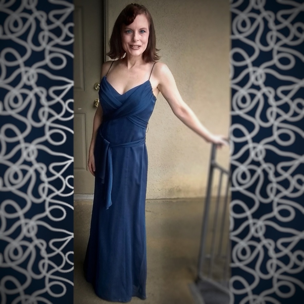 Betsy & Adam Blue Maxi Dress - Picture 2 of 5